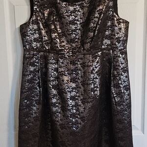 London Times Shimmering Black Sleeveless Mini Dress